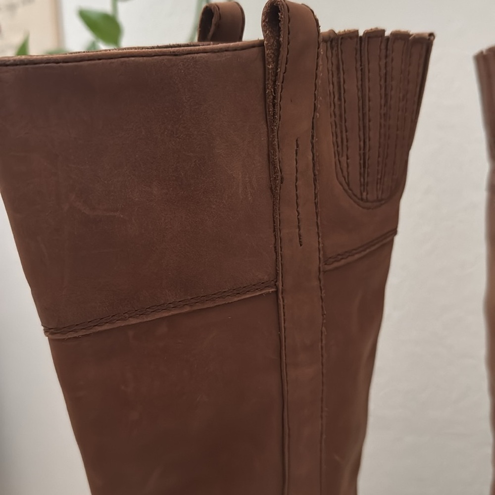Halogen Leather Riding Boots Brown Tall Knee High Women’s Size 6 1/2B - Picture 12 of 13
